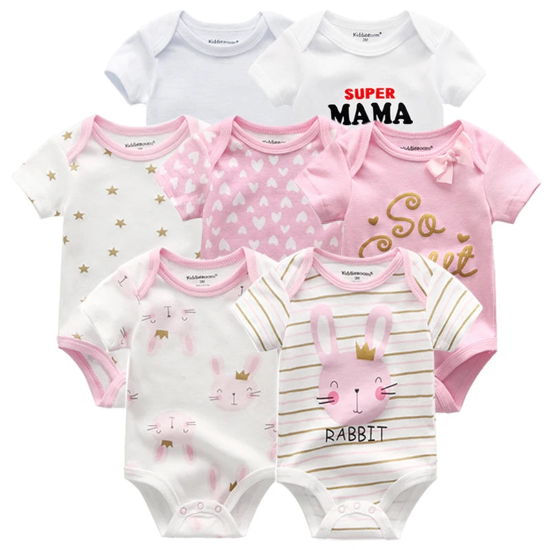 Top Quality 7PCS/LOT Baby Boys Girls Clothes 2022 Fashion ropa bebe kids Clothing Newborn rompers Overall baby girl jumpsuit