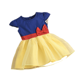 Summer Princess Baby Girls Dress with Colorful Patchwork and Bowknot Details - Babbez