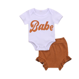 Adorable Baby Summer Outfit: 3pcs Set with Letter Print T-Shirt, Floral High Waist Shorts, and Headband