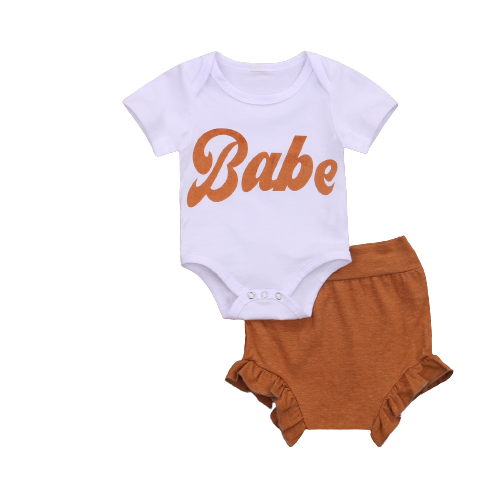 Adorable Baby Summer Outfit: 3pcs Set with Letter Print T-Shirt, Floral High Waist Shorts, and Headband