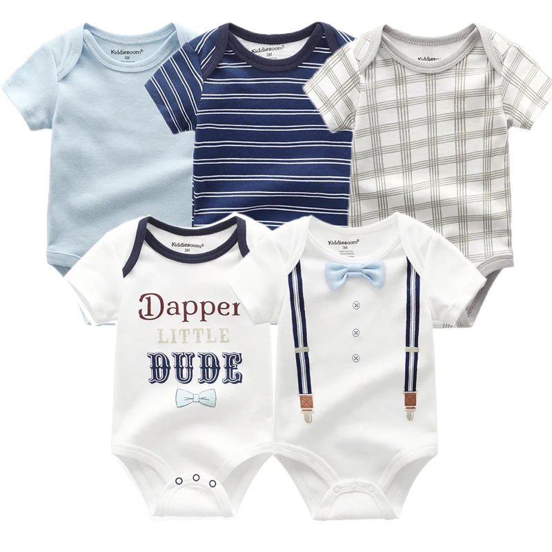 2023 Baby Rompers 5-pack infantil Jumpsuit Boy&girls clothes Summer High quality Striped newborn ropa bebe Clothing Costume