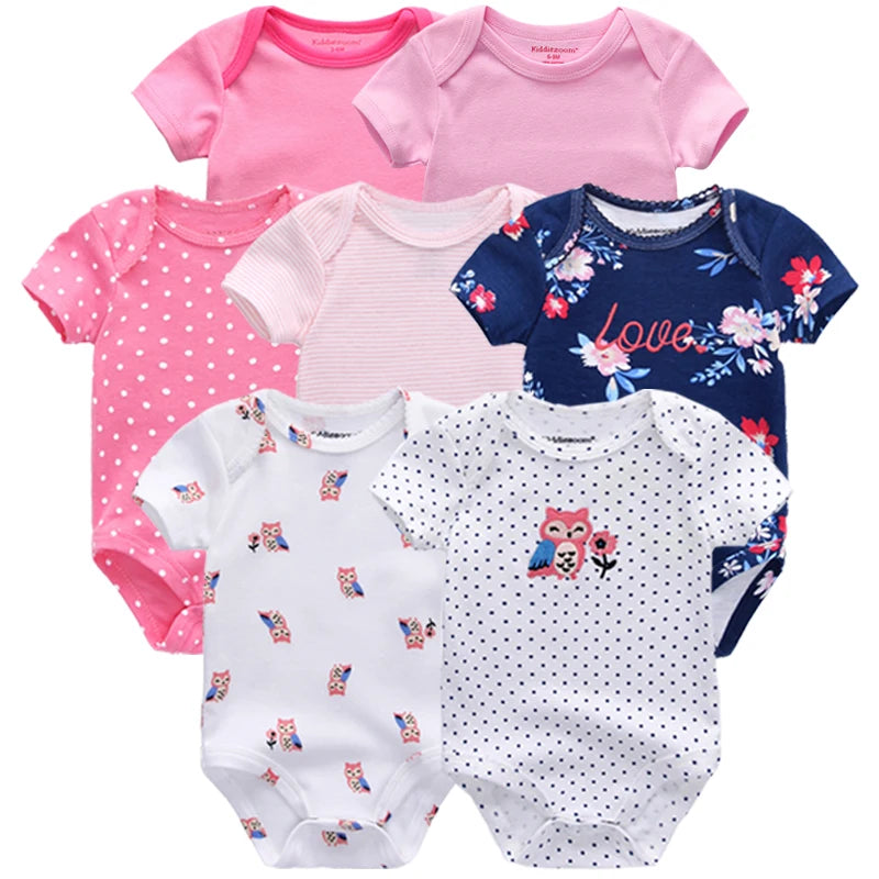 Top Quality 7PCS/LOT Baby Boys Girls Clothes 2022 Fashion ropa bebe kids Clothing Newborn rompers Overall baby girl jumpsuit