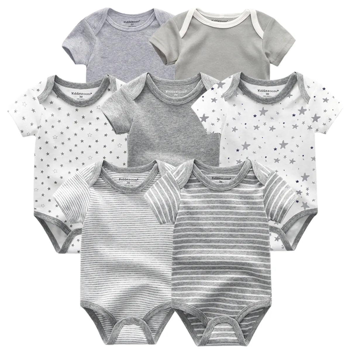 Baby Rompers Summer 7pcs/lots Infant Collar Cotton Clothes Newborn Boy Girl clothing Toddlers ropa bebe Outfits Jumpsuit