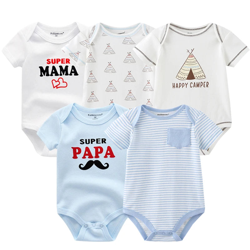 Winter 5Pcs Baby Romper 100%cotton Infant Jumpsuit Newborn pajamas Roupas De Bebe Baby Boy Clothes Outfits