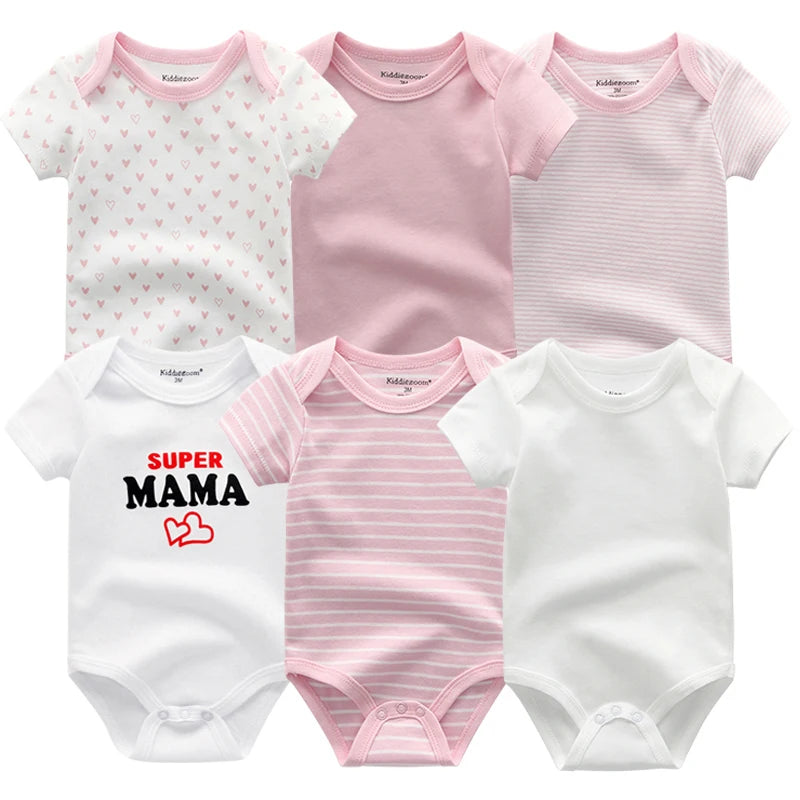 Baby Bodysuit 6-pack Fashion body Short Sleeve Newborn Suits Infant Jumpsuit Cartoon kids baby girl clothes