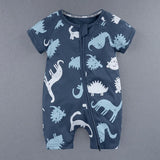 3PCS 100% Cotton Baby Rompers: Cartoon-Printed Infant Bodysuits for Su