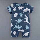 3PCS 100% Cotton Baby Rompers: Cartoon-Printed Infant Bodysuits for Su