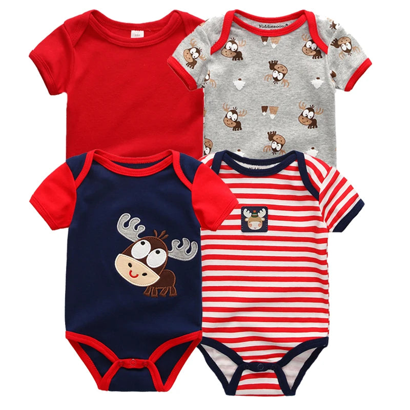 4pcs/pack 0-12m short-Sleeve Baby body suits Infant cartoon bodysuits for boys girls jumpsuits Clothing 2022 newborn clothes