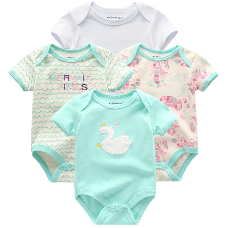 4pcs/pack 0-12m short-Sleeve Baby body suits Infant cartoon bodysuits for boys girls jumpsuits Clothing 2022 newborn clothes