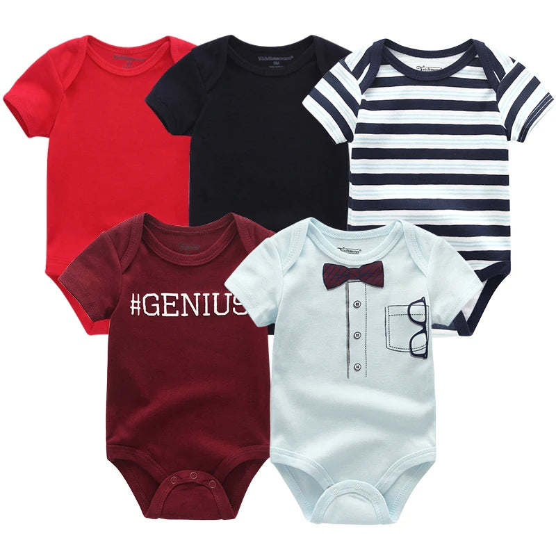 5Pcs High Quality Infant Jumpsuit Baby clothes Short sleeves Boys' Clothing Set Newborn bodysuits 2022 Summer Body Baby girls
