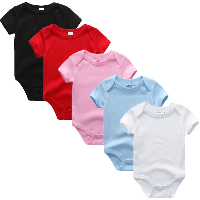 3/5pcs/lot Baby Bodysuits For Unisex Clothing With Brand Cartoon Boy girls body short Sleeve Jumpsuits Infantil Bebe Clothes