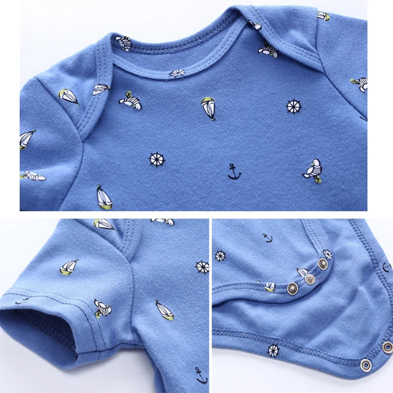5Pcs High Quality Infant Jumpsuit Baby clothes Short sleeves Boys' Clothing Set Newborn bodysuits 2022 Summer Body Baby girls