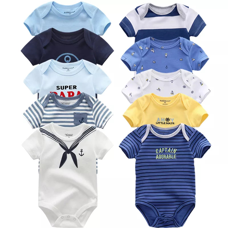 5Pcs High Quality Infant Jumpsuit Baby clothes Short sleeves Boys' Clothing Set Newborn bodysuits 2022 Summer Body Baby girls