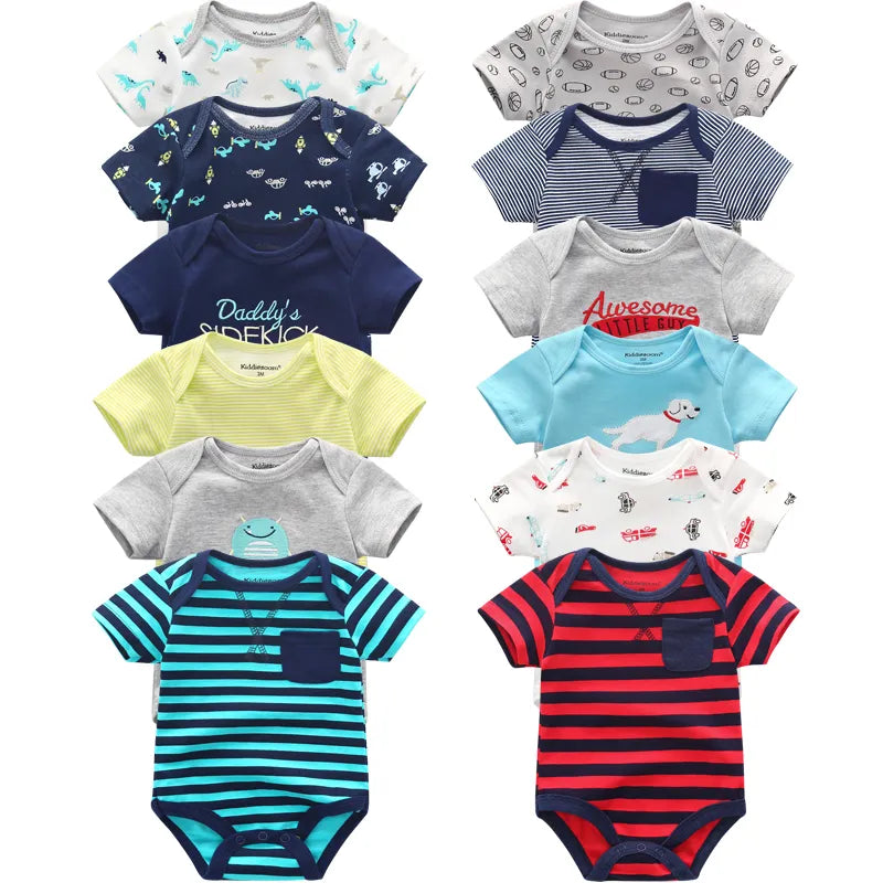 Super Cotton Baby Bodysuit Fashion 6pcs/lot Newborn Body Baby Suits Short Sleeve Overalls Infant Boy Girl Jumpsuit kids clothes