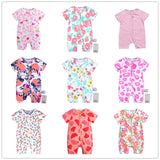 3PCS 100% Cotton Baby Rompers: Cartoon-Printed Infant Bodysuits for Su
