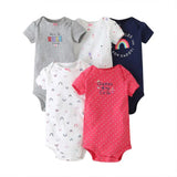 Babbez 5-Piece Unisex Newborn Baby Bodysuit Set - Comfortable and Conv