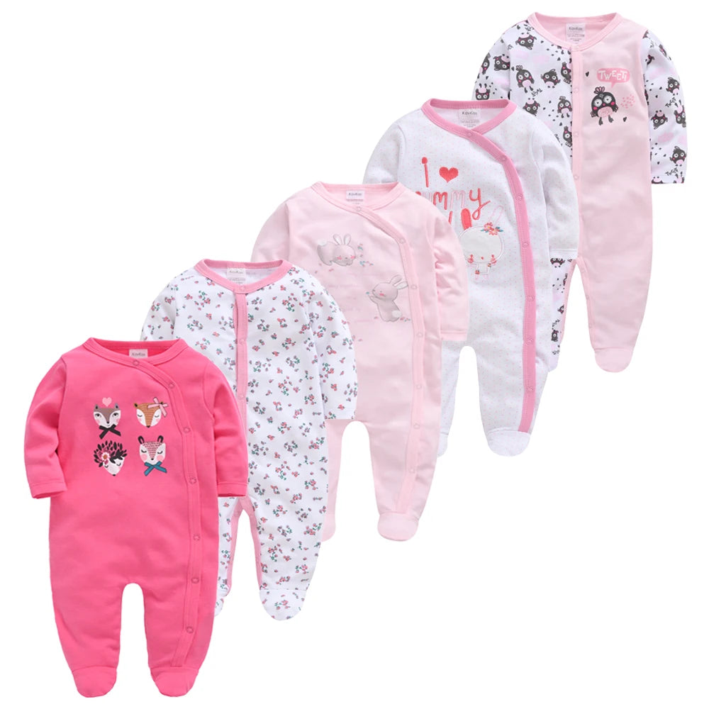 Honeyzone Newborn Clothes Full Sleeve Cotton Baby Girl Boy Clothes Set 5PCS/Lot roupa de bebes Infant Jumpsuit ropa para bebes