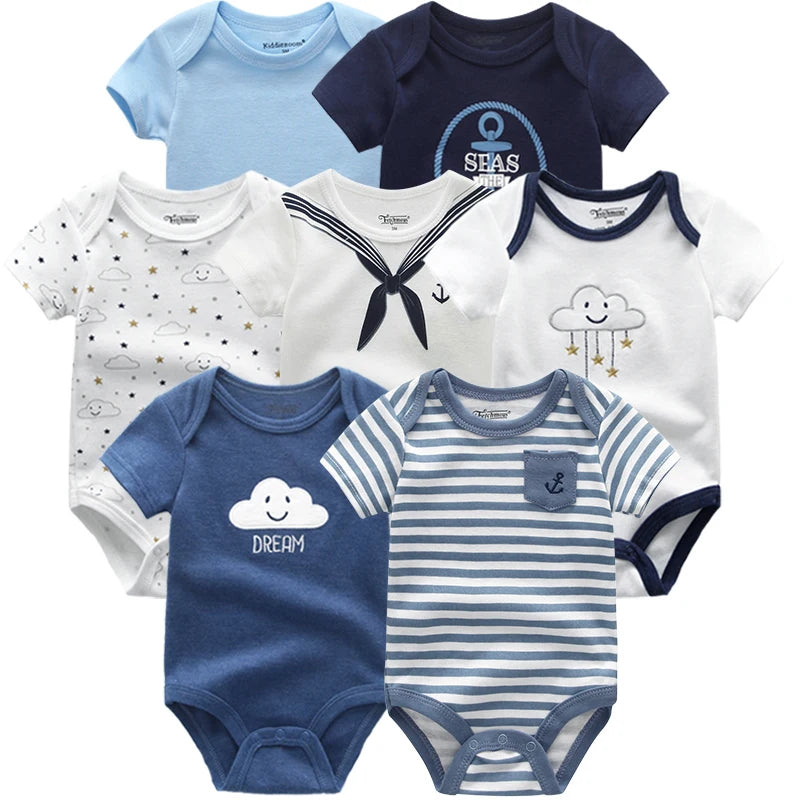 Top Quality 7PCS/LOT Baby Boys Girls Clothes 2022 Fashion ropa bebe kids Clothing Newborn rompers Overall baby girl jumpsuit