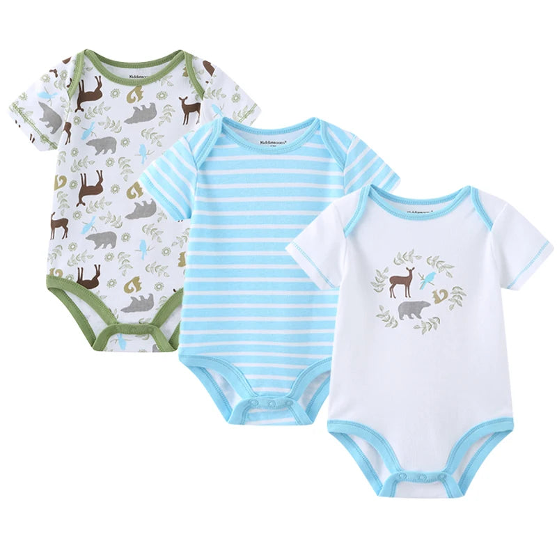 3pcs/lots 2022 Newborn bodysuit baby clothes short sleeve cotton overalls body babies bebes infant clothing