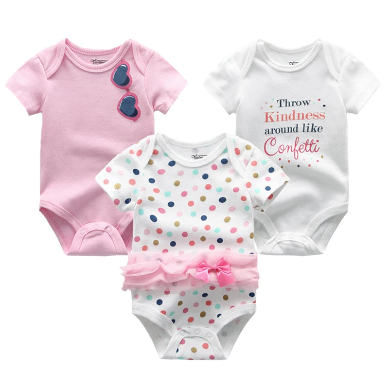 3Pcs/lot Baby Boys Rompers Fashion Short Sleeve Newborn Infant Jumpsuit Animal Kids Baby Girl Clothes