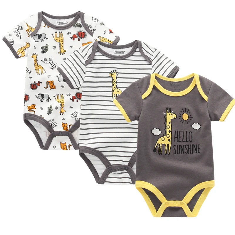 3pcs Baby Clothes 2022 Baby Rompers Cotton Infant short Sleeve Jumpsuits Boy Girl Summer Baby clothing set
