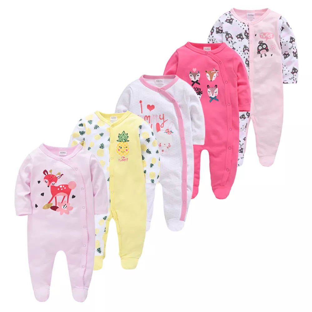 Honeyzone Newborn Clothes Full Sleeve Cotton Baby Girl Boy Clothes Set 5PCS/Lot roupa de bebes Infant Jumpsuit ropa para bebes