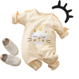 Cute Cartoon Swan Rabbit Baby Jumpsuit with Bibs for Newborn Girls