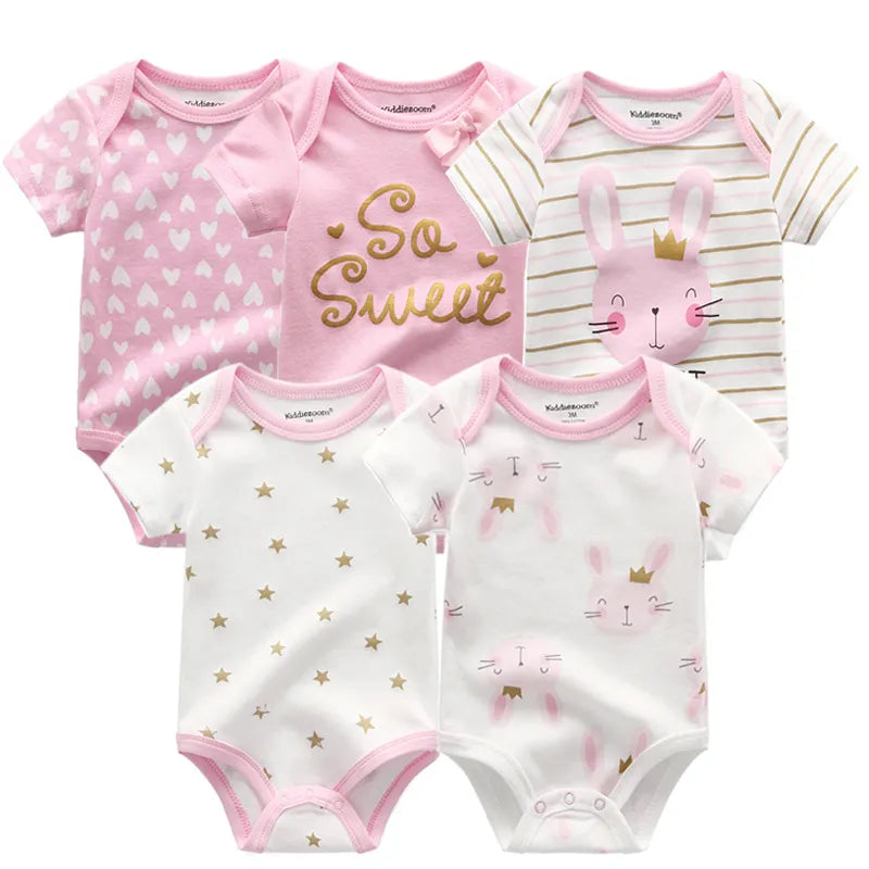 2023 Baby Girls bodysuits short Sleeve cotton Bunny overalls infantis clothes Newborn boys baby Roupas de bebe outfit clothing