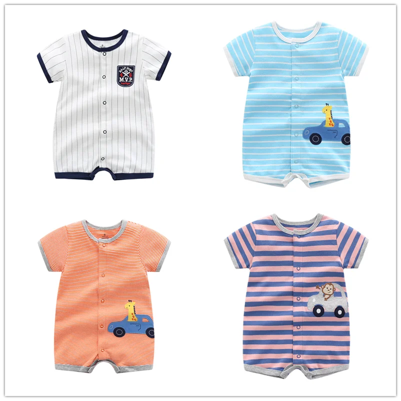 3PCS Newborn Baby Rompers: Summer Cotton Clothing for Infants