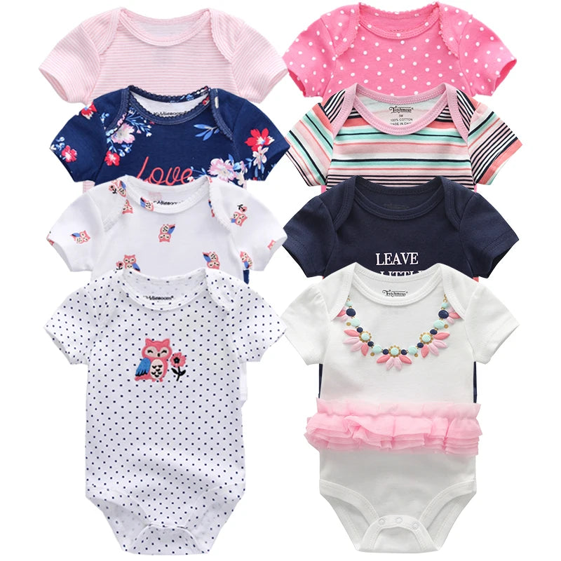 8PCS Baby Boy Summer Clothes Baby Romper Newborn Jumpsuit roupa infantil Clothing Set