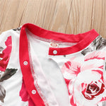 2pcs Flower Print Romper and Headband Set for Toddler Girls - Newborn Baby Outfits for Autumn Casual Wear