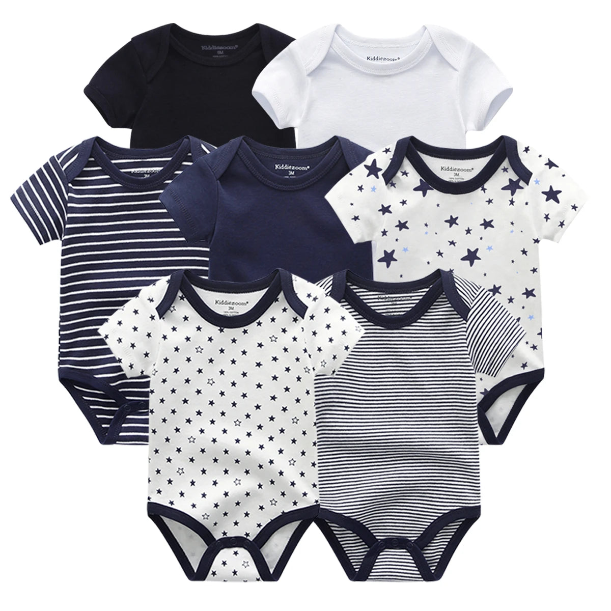 Baby Rompers Summer 7pcs/lots Infant Collar Cotton Clothes Newborn Boy Girl clothing Toddlers ropa bebe Outfits Jumpsuit