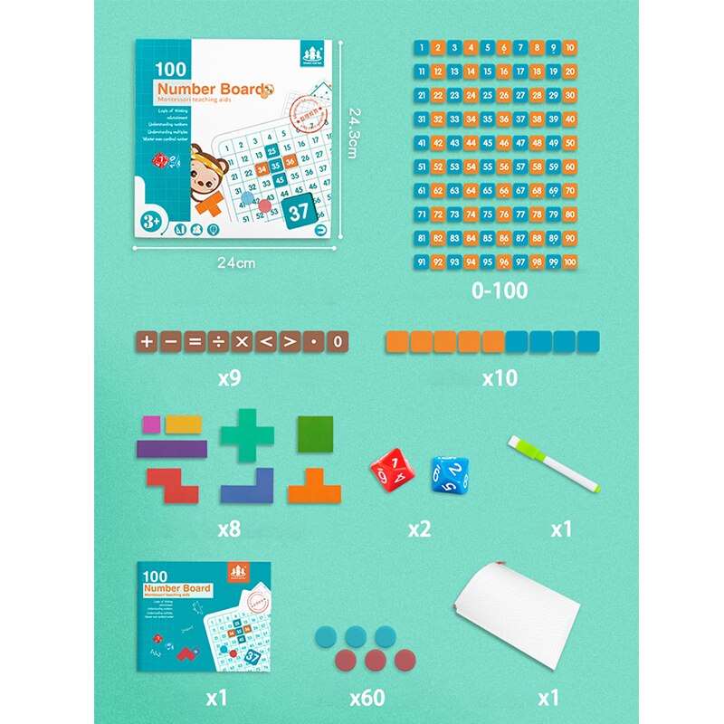 100 Number Magnetic Board - Babbez
