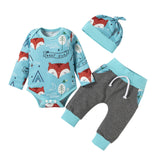 Cute Cartoon Animal Elephant Print Long Sleeve and Trouser Set for Bab