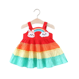 Colorful Rainbow Princess Dress for Baby Girls