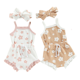 Summer Floral Baby Girl Clothes Set