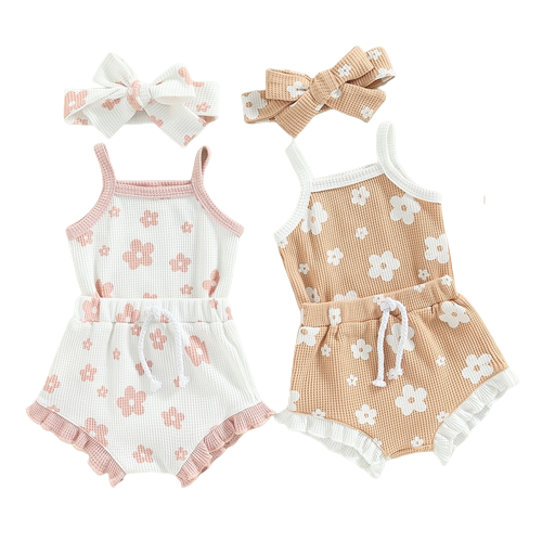 Summer Floral Baby Girl Clothes Set