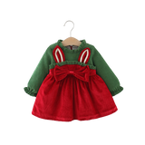Adorable Newborn Christmas Dress with Sweet Bow and Rabbit Ears