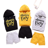 Sleeveless Hooded T-Shirt and Shorts Set for Baby Boys