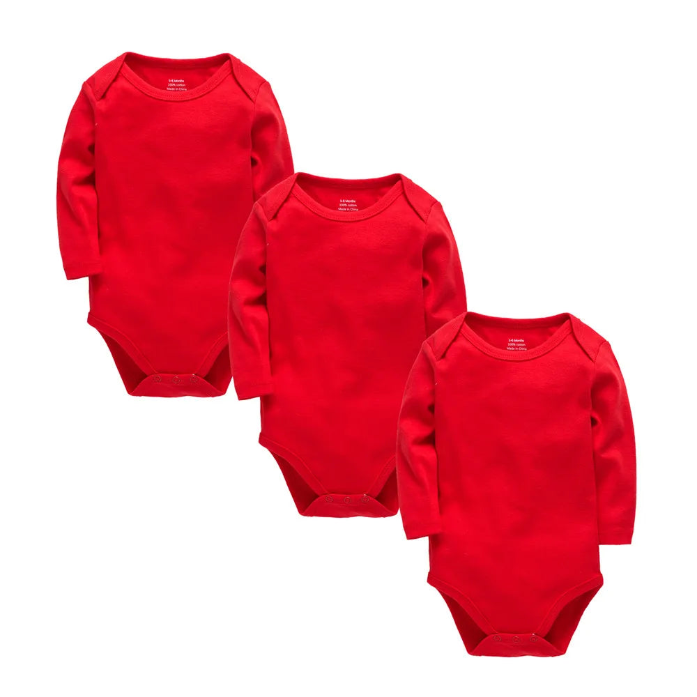 Babbez 3-Piece Unisex Solid Bodysuit Set: Newborn Baby Clothes (0-24 months)