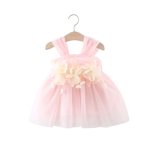 Sweet Baby Girl Petal Mesh Wedding Party Evening Dresses