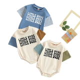 Adorable Newborn Baby Rompers with Patchwork Letter Prints and Short Sleeves