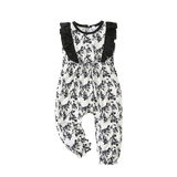 Crushed Leaves Printed Jumpsuit for Newborn and Toddler Girls