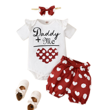 Sweet Heart-printed Summer Baby Girls Clothes
