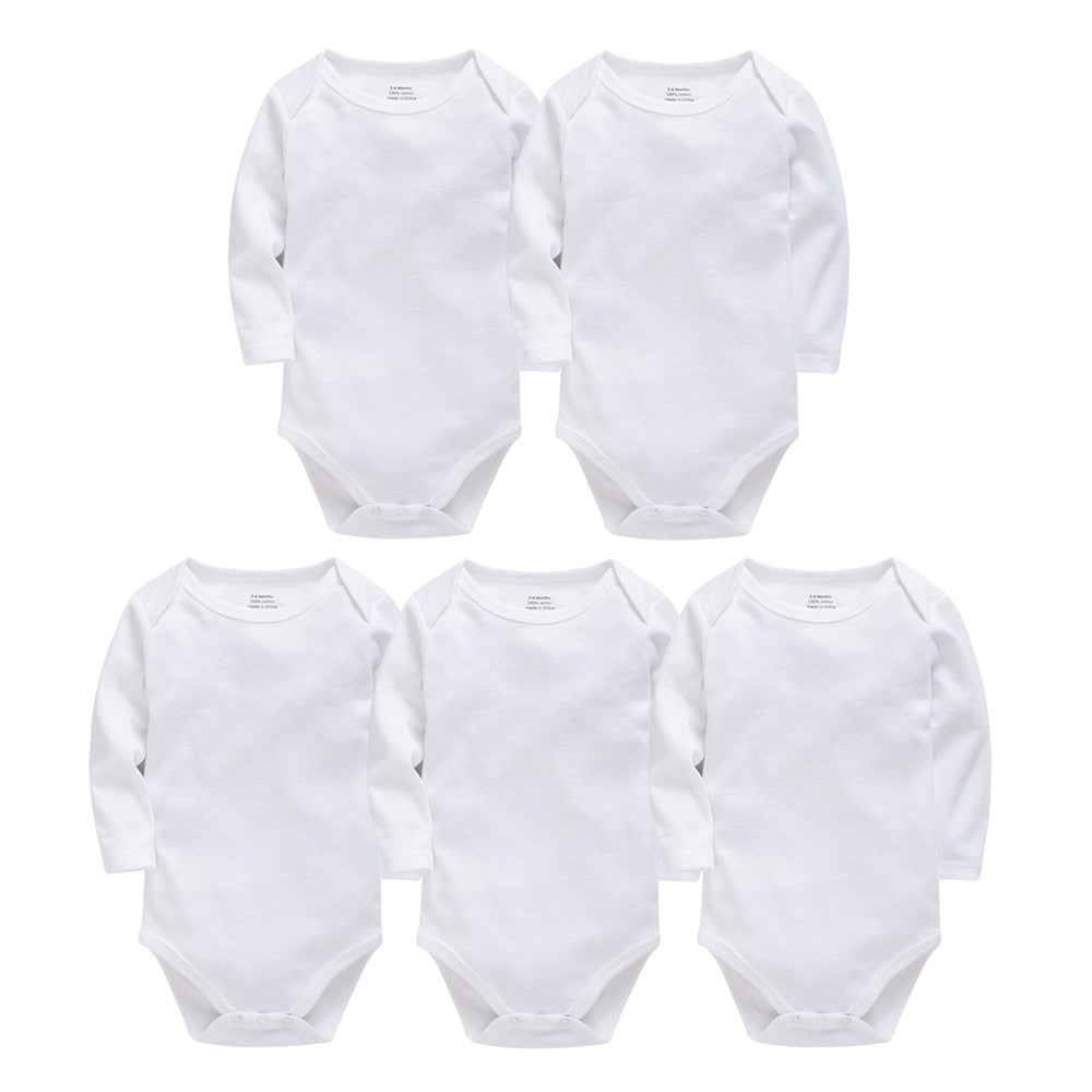 Babbez 6-Piece Baby Bodysuit Set: Adorable Long Sleeve Cartoon Print Onesies