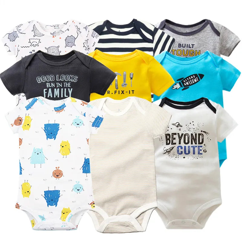 3-Piece Unisex Baby Bodysuit Set - Comfortable and Practical Infant Clothing