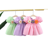Adorable Summer Baby Girl Puff Sleeve Party Dress