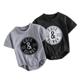 Casual Letter Print Baby Romper for Boys and Girls