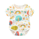 Adorable Summer Baby Boys Cotton Bodysuits with Cute Cartoon Prints