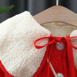 2pcs Winter Baby Girls Cotton Coat Fashion Doll Collar Children Clothes Set Overalls Warm Toddler Jacket Kids Costume